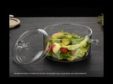 Double Ear Bowl Glass with Lid High Borosilicate Heat Salad Household Home Tableware V1369-AZ3-W-12956