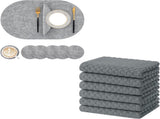 Homaxy Round Faux Leather Placemats and Coasters, Washable Dual-Side Table Mats, Wipeable V1258-DP02-F-130