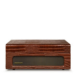 Crosley Voyager Brown Croc - Bluetooth Portable Turntable & Record Storage Crate V398-CR8017BSC-BR4