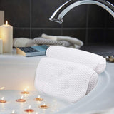 Bathtub Spa Pillow with 4D Air Mesh Technology and 7 Suction Cups, Helps Support Head, Back, V1192-AZ-W-12313