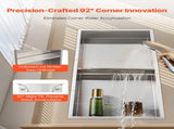 Shower Niche, 33.0 x 63.5 x 10.2 cm Recessed Wall Niche Double-layer, with Hollowed-out Divider, V952-BXGLYBKYS2C198038001V0