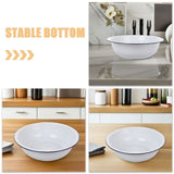36cm White Enamel Washbasin Large Capacity Utility Tub for Washing Vegetables, Clothes, Kitchen V1366-AZ2-W-19458