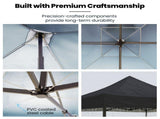 RED TRACK 3x3m Premium Pop Up Gazebo Marquee, Patented Steel Cable Canopy Support System, Wheeled V219-OTDGZWRT33KB