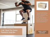3 IN 1 Wood Plyo Games Plyometric Jump Box V63-821771