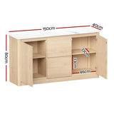 Artiss Buffet Sideboard Marble Style Tabletop - Pine FUR-T-SID-01-WD-ABC