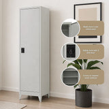 Single-Door Metal Tall Cabinet Shelf Storage for Home Office Gym V63-844441