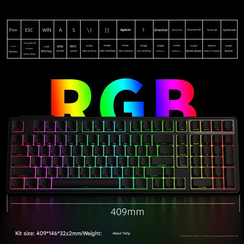 Tri-Mode RGB Mechanical Gaming Keyboard - 102-Key, Hot-Swappable ...