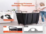 Laundry Cart, Rolling Grocery Utility Cart with Waterproof Liner & Swivel Wheels, 118 KG Large Load V952-XYC2LKSJSCL04UN2C001V0