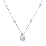 Elevate your everyday elegance with this exquisite 925 Sterling Silver Moissanite Pendant Necklace, V1341-ZY-3BKY52XP-MOISSANITE69MM26PC-PREMIUMS925405CM