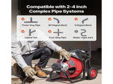 Drain Cleaner 30m x 9.5mm, Auto Feed Sewer Snake Auger on Wheels, Portable Drain Cleaning V952-ZDJJKLSGDSTJZRVU4002V3