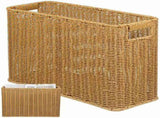 Woven Storage Basket with Hollow Handles, Large Plastic Organizer V1366-AZ2-W-20734