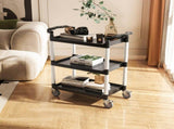 Utility Cart, 300 lbs Load Capacity, 2-tier Utility Plastic Cart with 360&deg Swivel Wheels V952-SXSYTCZHHS2CIXC11V0