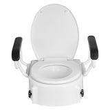 Raised Toilet Seat with Arms, 136.1 kg Load Capacity, 3-Level Adjustable Height, Widened Commode V952-FSSFSJGMTZDDNO6QU001V0