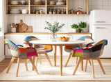 1 Artiss Dining Table and 4 Mid Century Chairs Set White DSET-TAB01-66FBX4