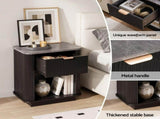 Artiss Bedside Table with 1 Drawer Side Table Black Nightstand FUR-Z-BS-05-BK