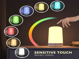 LED Night Light 7 Color Changing Smart Touch Control Bedside Table Lamp BT Remote Control 3600mAh V1294-YM0901-HS7008