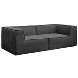 Sarantino Novi 3-Seater Modular Sofa Ottoman Charcoal Black Non-Slip Bottom Lounge SOFA-MLM-232-BK