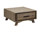 Lamp Table with 1 Storage Drawer Solid Wooden Frame in Silver Brush Colour V43-LT-SSH