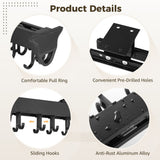 Pull Out Hanging Pot Rack, 12-Hook Extendable Sliding Rail Organizer, Metal Pull Out Pan Rack for V1369-AZ3-W-08758