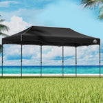 Instahut Gazebo Pop Up Marquee 3x6 Folding Tent Wedding 500D Camping Black GAZEBO-T-3X6-F-BK