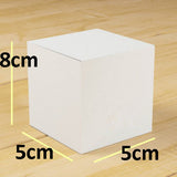 100 Pack of White 5x5x8cm Square Cube Card Gift Box - Folding Packaging Small rectangle/square Boxes V382-100WHBXCUBE5X5X8