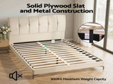 Artiss Queen Bed Frame Upholstered Platform Bed with Tufted Headboard 300kg Support BFRAME-G-ZENITH-Q-BG-ABC