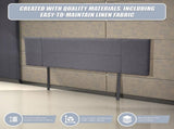 Linen Fabric King Bed Headboard Bedhead - Grey V63-800757