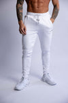 HARD HITTERS SLIM FIT TERRY JOGGERS WHITE LARGE V697-SLIM-FIT-TERRY-JOGGERS-WHITE-LARGE