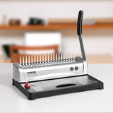 Binding Machine, Comb Binding Machine 21-Holes Binding 450 Sheets, Book Binder Machine with 100 PCS V952-ZDJ20SSSD210BTS1FV0