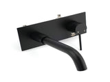 Matt Black Round Basin Mixer Bathtub Wall Mounted Faucet Tap Laundry Spout Set V1233-KRD301B