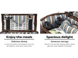 Alfresco 4 Person Picnic Basket Set Wooden Blanket Cooler Bag Outdoor Insulated PICNIC-4PPL-CHEESE-COPP