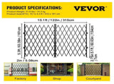 Double Folding Security Gate Folding Door Gate 5.1' H x 10.2' W Scissor Gate V952-SSFDMSM1.5X3M0001V0