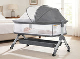 Bopeep Baby Cot Bed Crib Newborn Co-Sleeper Bassinet Safety Adjustable Bedside KD1192-GY-AU