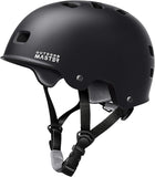 OutdoorMaster Skateboard Cycling Helmet - Two Removable Liners Ventilation Multi-Sport Scooter XFOM-OMK-BLK-M