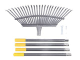 Garden Rake Wide Leaf Rake for Shrub with 25 Tines Yard Thatching Rake with Adjustable Handle for V1294-YM0901-3111240320811