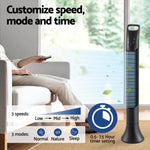 Devanti Tower Fan Oscillating 3 Speeds with Remote 91cm TF-RC-T10RD-BK