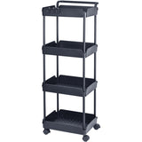 VEVOR 4-Tier Kitchen Rolling Cart Basket Utility Cart on Wheel with Handle Black V952-DGNTCHS4CLKSH4R74V0