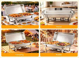 5-Star Chef Chafing Dish 8L 2-Pan Buffet Warmer Food Warmer Catering Server CD-9L-2Z-SS
