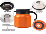 Vacuum Insulated Tea Pot With Infuser Filter, 18 8 Stainless Steel Double Wall Thermal Carafe With V1237-ZY-807-293