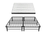 Giselle Queen Folding Bed with Mattress 4 Fold Metal Frame Guest Bed Bamboo Cover FOAM-MFM-BF-RABAM-Q