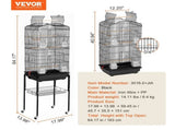 Large Bird Cage, 62 in, Open Top Parakeet Cage with Rolling Stand, Steel Bird Flight Cage with V952-ZMSDXNLL18W1DWI2NV0