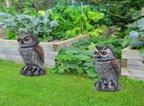 2 Pack Fake Owl Decoys to Scare Birds Away, Rotating Head Bird Deterrents, Nature Enemy Scarecrow V1258-DP02-C-330