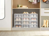 CARLA HOME 12-Pack Clear Stackable Shoe Storage Boxes - White - Shoe Box Storage V178-36402