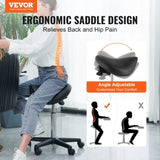 VEVOR Saddle Stool with Wheels, 400 LBS Weight Capacity Ergonomic Rolling Saddle Stool, Height V952-MADHSNLMADWKR2KEMV0