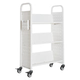 Rolling Library Book Cart, 150 kg Capacity, 77 x 38 x 122 cm Library Cart, Single Sided V-Shaped V952-VXTSGTCBS330I2HAK001V0