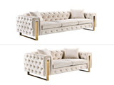 Madeline Range - Beige Velvet - Gold Trims V292-L-MAD-BG-3-2-1-G