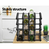 Artiss Wine Rack 20 Bottle Black WINE-RACK-20B-BK