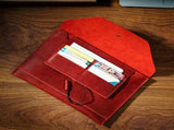 PU Leather File Folder Case Leather Document Folder with String Closure, PU Leather File Wallet V1370-AZ4-12938