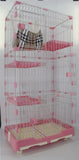 146 cm Pink Pet 4 Level Cat Cage House With Litter Tray & Wheel 72x47x146 cm V278-CSN-1-3-M-3-PINK