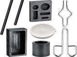 7 Pieces Graphite Torch Melting Kit, Including 2 Graphite Crucible Stir Stick, Graphite V1258-DP02-C-308